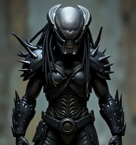 Race: Predator /Yautja

Height: 86"

skin: obsidian black

Hair: Waist-length dreadlocks 



The character is wearing a PREDATOR mask, differing only on the front, where it is modeled with high precision to closely resemble the snarling face of a xenomorph...