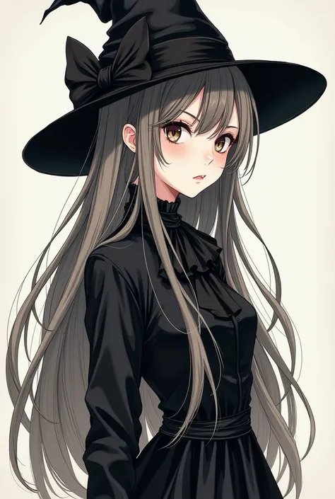 a picture of a woman with long hair and a hat, a manga drawing inspired by amano, pixiv contest winner, gothic art, anime character; full body art, style of yoshitaka amano, yoshitaka amano character design, 1 7 - year - old anime goth girl, bastien yoshit...