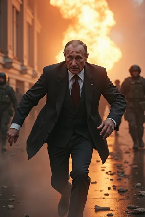 
the President of Russia is afraid of an explosion and is fleeing