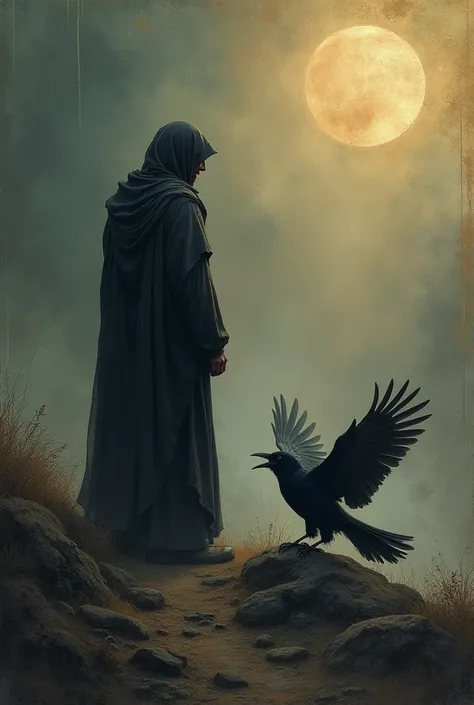 In Muslim times "In the shadow of an ancient crime, Qabil stood over his brother’s lifeless body, his hands stained with guilt and his mind tormented and a crow emerged from the unseen, clawing at the ground as if revealing a hidden truth. shown by a crow ...