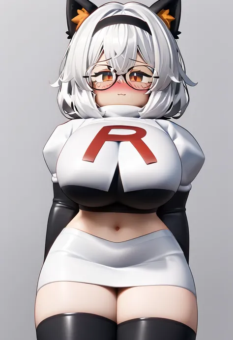 score_9_up, score_8_up, (source_roblox:1.1), robloxian, anthro, female, breasts, big breasts, hi res, glasses, solo, eyewear, huge breasts, blush, hair, white hair, 3d (artwork), absurd res, fur, digital media (artwork), team rocket,team rocket uniform,whi...