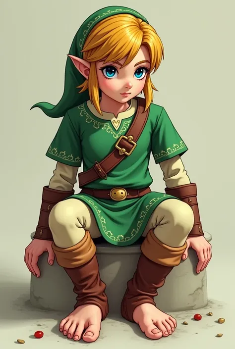  Link from Zelda games , detailed legs, foot fetiche , soles, toes,  pretty face, wrinkled soles, men&#39;s legs,  Smelly feet ,  smelly steam ,  blond hair  ,  beautiful blue eyes,  large penis shape under clothes,  sexy male character  .  masterpiece fai...