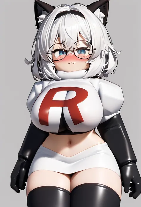 score_9_up, score_8_up, (source_roblox:1.1), robloxian, anthro, female, breasts, big breasts, hi res, glasses, solo, eyewear, huge breasts, blush, hair, white hair, 3d (artwork), absurd res, fur, digital media (artwork), team rocket,team rocket uniform,whi...