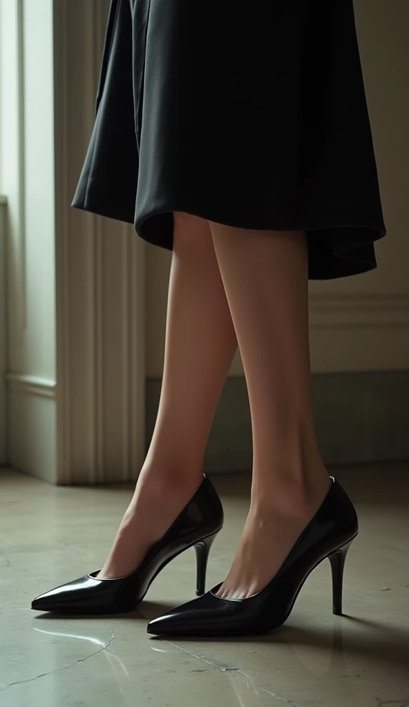 Blair waldorf, wearing black pumps heels