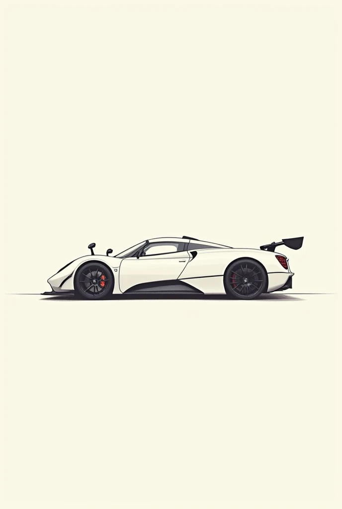 Create a minimalist drawing of the pagani zonda f