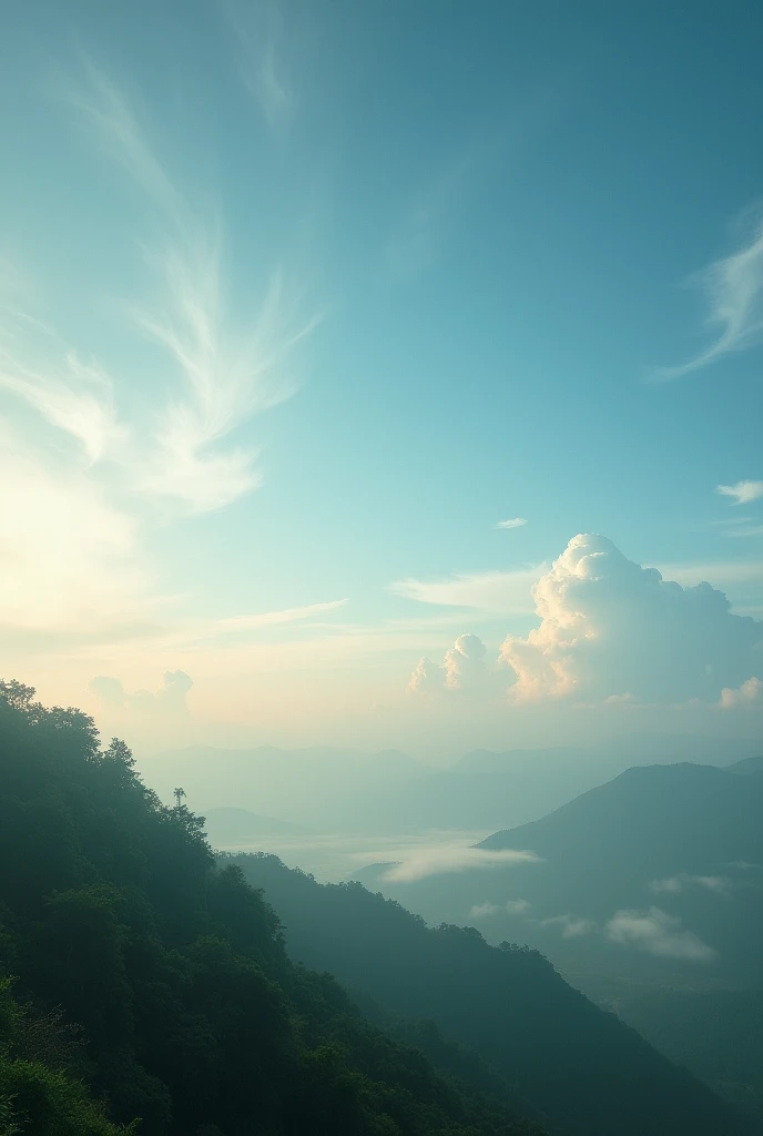 Sky atmosphere in Indonesia at noon.  realistic style , detail, Slow shutter speed photography technique , f/11,  wide-angle lens 10-24mm , prime lens 24mm ,  action camera GoPro .