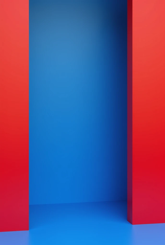 blue background with red borders, simple