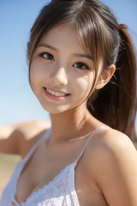 (((Super transcendental cute girl)))、smile、fine very detailed,  textured skin ,   Ultra Fine,  (((かわいいパンティー)))