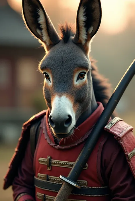 a close up of a donkey in a samurai outfit holding a sword, a picture inspired by Shūbun Tenshō, trending on cgsociety, shin hanga, as samurai, samurai, obama as a samurai, rabbit warrior, kubo and the two strings, animated film kubo, netflix, wake up samu...