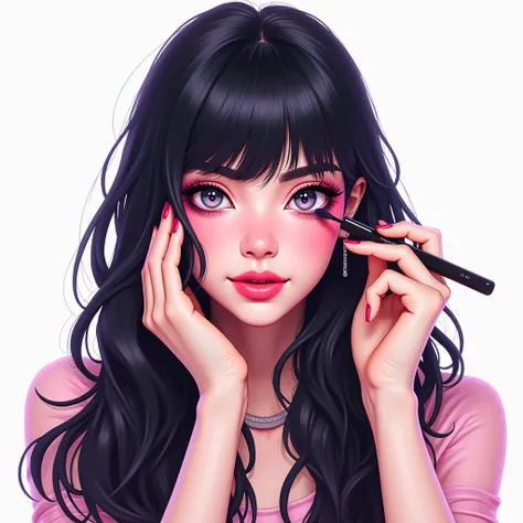 Pastel
Long black haired woman
กำลังแต่งหน้า
pastel punk style illustration
White background
3D
trending on artstation
3D Cartoon