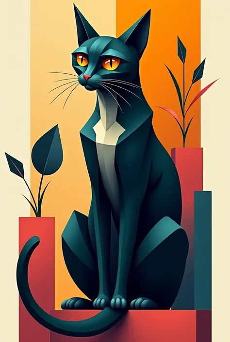 Cubist style cat