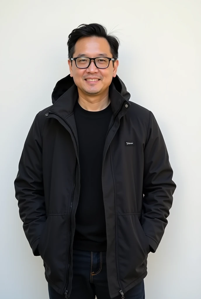 arafed man in a black jacket and glasses standing in front of a white wall, stanley artgem lau, professional profile photo, kevin hou, christopher cao, stanley lau, reuben wu, jeremy cheung, lim chuan shin, ross tan, yanjun chengt, ren heng, steve zheng, d...