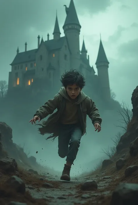 The boy ran as fast as his legs could carry him, not stopping until he was far away from the witchs terrifying castle