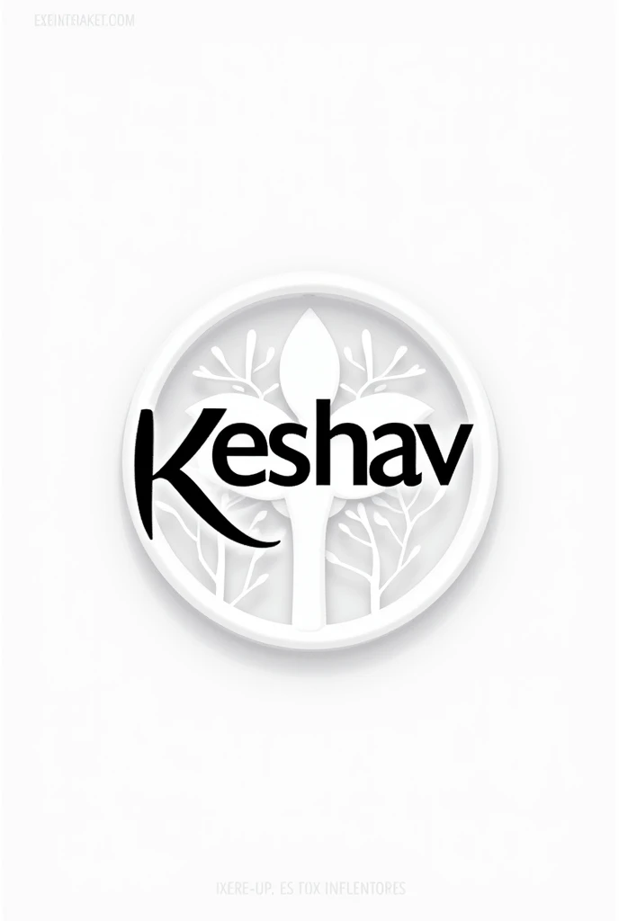 A logo text In a circle of Keshav Marketing in black  text the circle background is white and the bg in the circle is some of trees