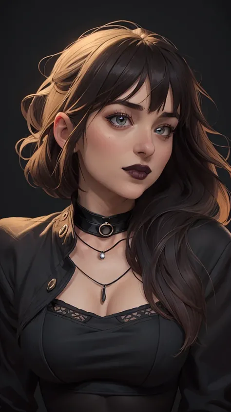   Close-up of a woman wearing a black blouse and a black bra  ,  Charlie Bowater art style , estilo Charlie Bowater, portrait de vampiro, arte do personagem Charlie Bowater, Alena Aenami and germ of art, Neoartcore e Charlie Bowater,   Charlie Bowater rich...