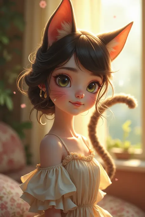 Cute woman cat