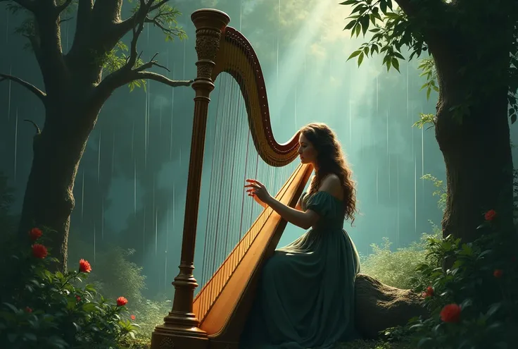   I want an image that recognizes harp music:  Carols for the Rain  ,   God Will Watch Over You  ,  Soldier Entrance  , Green Music  ,   Havana These songs are all played by keyboards  