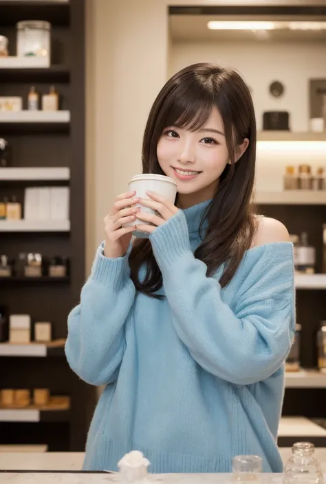  Inhaling Eyes , cute double ,  Mysterious Woman Drinking Coffee at a Cafe , Cafe latte,  Sweet-scented Perfume , small animals, Inward-curling long hair, Discerning Bangs , Freshly washed hair , First Date, Talented , Kind personality,  Extremely Detailed...