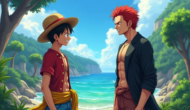 Luffy and shanks meet