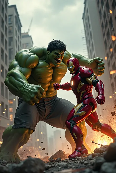 Realistic Hulk attack vs iron man