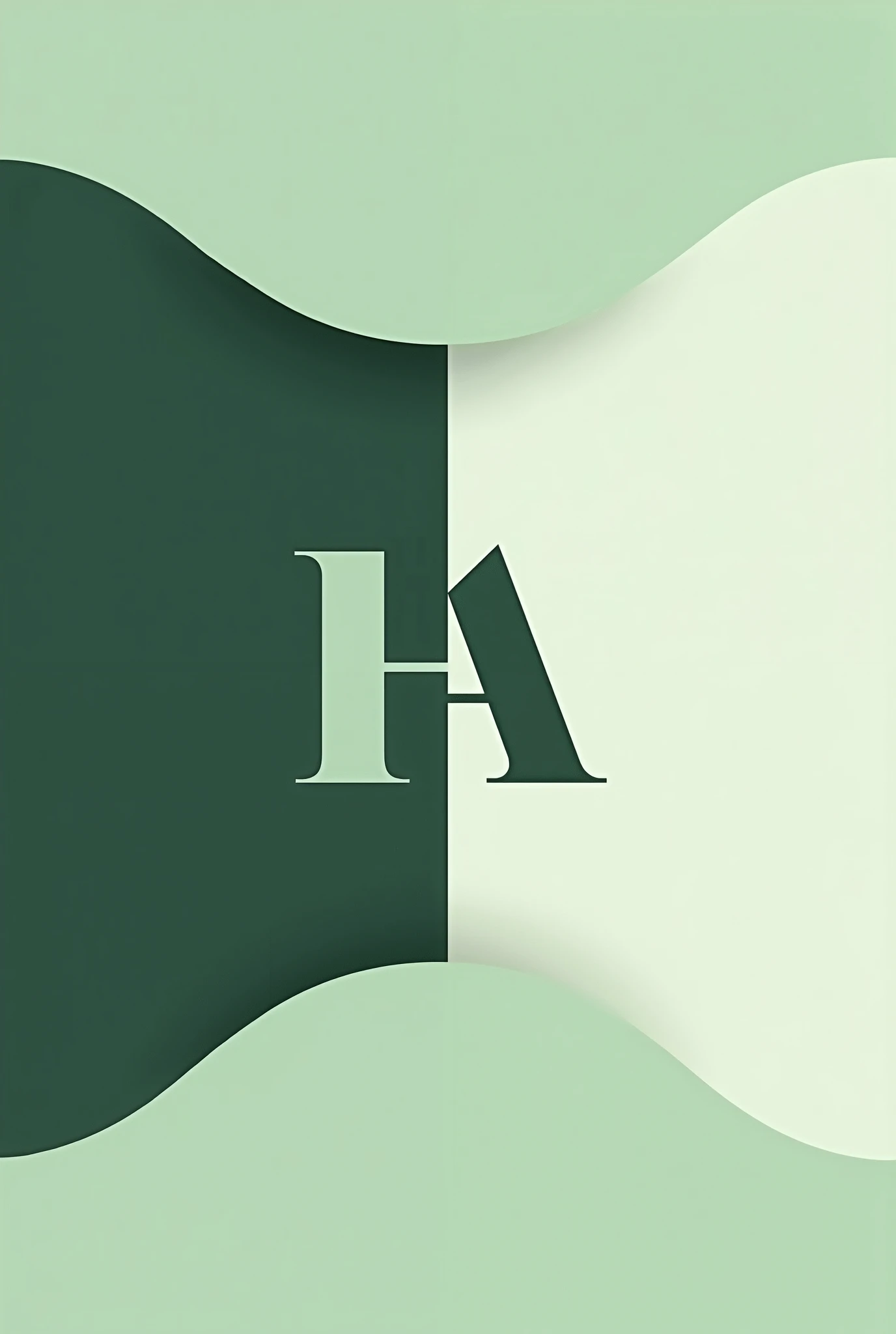 give a logo for my portfolio i with color green and black and white and with letter H.A