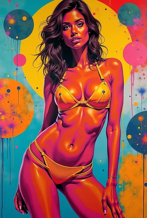 Painting Female Nude Breasts in Pop Art 