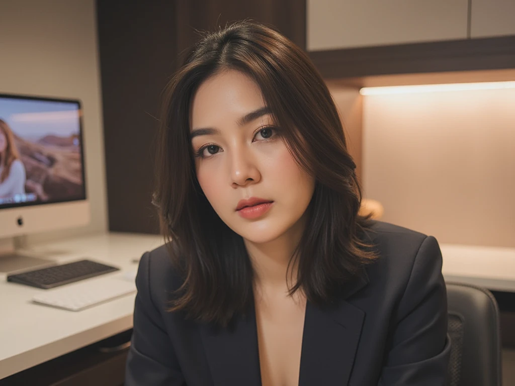 An image of a clean and attractive woman, an elegant and powerful woman who knows how to sell.