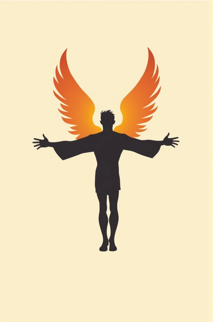  create a logo for a theater festival with the main figure Icarus, figure from mythology .  be minimalist and very clear , vivid colors 