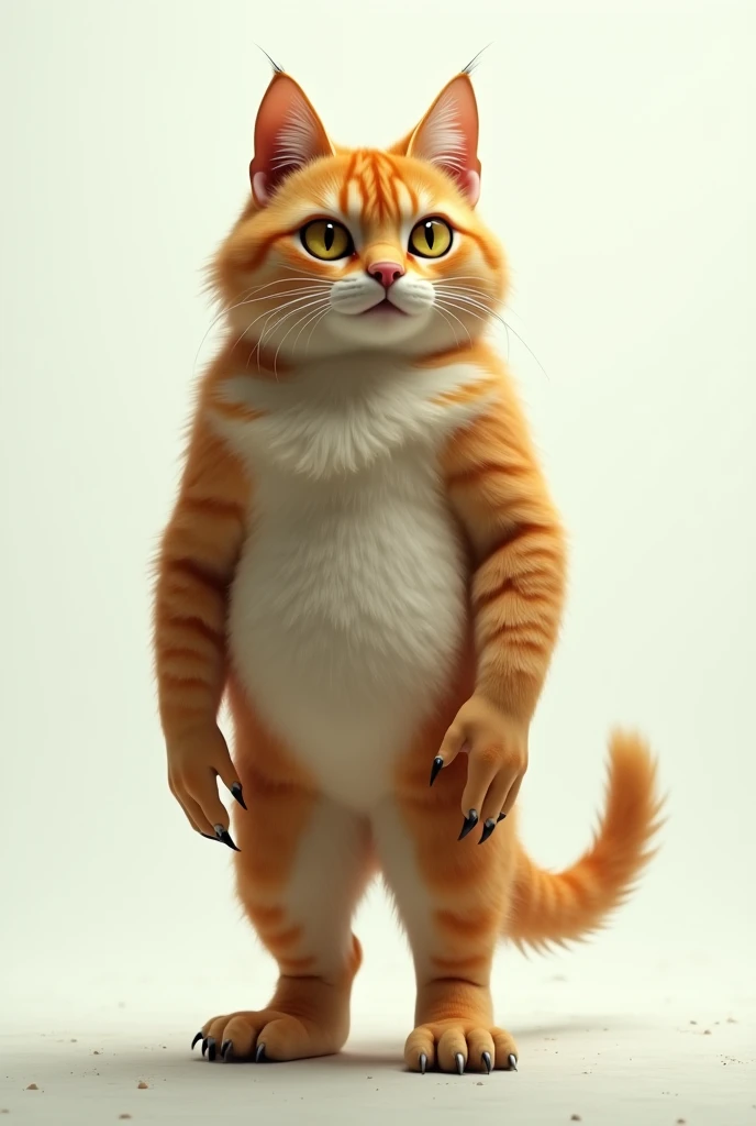 A orange cat with human body