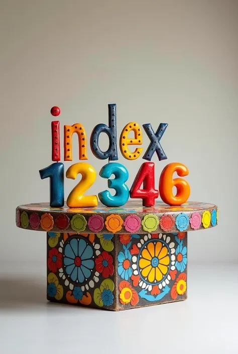 A decorative coloured empty table with serial numbers from 1 to 10 and write index on top