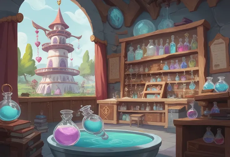  close up of a room with lots of jars and jars,  Magical Laboratory Stage , Wizard&#39;s Lab, fantasy oratory,  in the Potion Shop, Jinshu Temple,  shes in the potion workshop,  The Magicians Pharmacy , Mysterious Laboratory, Magic Laboratory Background,  ...