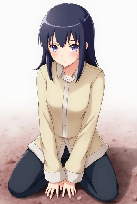 A picture of Hinata in a sitting position
in Naruto