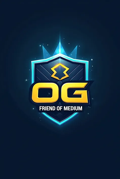 Logo Team Esport inalorant, blue and yellow, "OG Friend of MEDIUM", competitive, professional scene