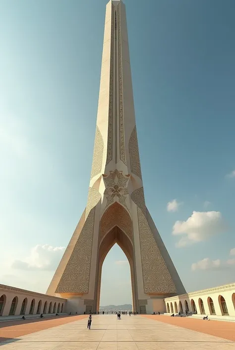 giant architectural work inspired by the Washington Monument and the architecture of Iran
