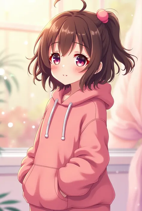 anime girl pink hoodie