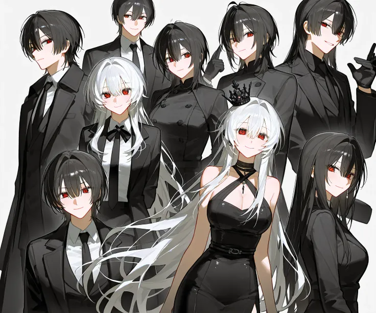 White background, vtuber, beautiful  oranye oranye dark oranyee seyes, man with long hair,  A handsome with short gray-white hair, wolf cut style, narrow eyes, handsome and beautiful face, hair straight hair () , kawai, angel smile narrow eyes, long bangs ...