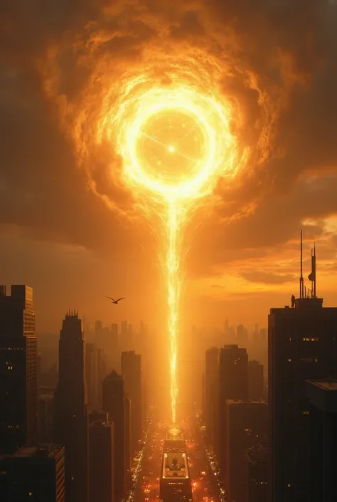 The city was bathed in a brilliant, golden light as the vortex disintegrated, taking both the device and Umbra with it.

