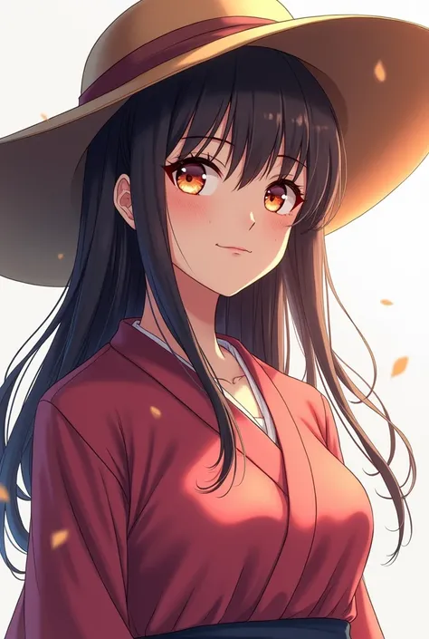 there is a drawing of a woman with a hat on, a character portrait inspired by Taiyō Matsumoto, pixiv contest winner, mingei, demon slayer rui fanart, marin kitagawa fanart, in japanese anime style, in an anime style, anime portrait, ((portrait)), made with...