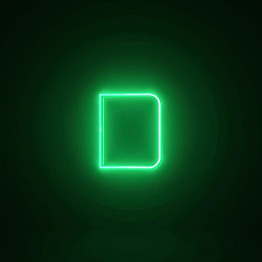 Create a high-quality and visually appealing logo for the YouTube channel Dington. The logo should prominently feature a vibrant green neon square as the central element, symbolizing creativity and innovation in music animation. Incorporate modern typograp...