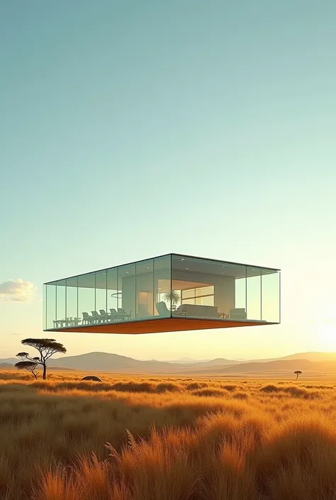 A floating glass hows in a Savana