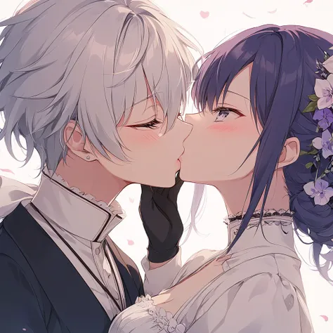 photo of Alisa Mikhailovna Kujou kissing Yuki Suou