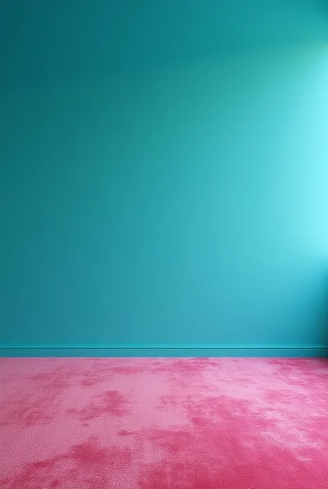  Create the setting for a realistic virtual photo background, un mur peint en bleu turquoise. Create a rich, realistic deep pink carpet floor, offrant une ambiance élégante et contemporaine, ajoutant une touche de couleur audacieuse à lespace