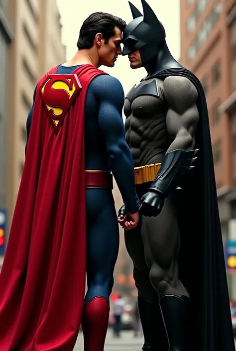 Superman (naked) has sex with Batman 