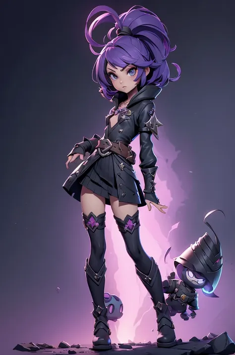 girl character  style game castlenia,   thigh-high boot,  rayman legends style art with dark theme,  small chest and long legs , mysterious ar, waist-length cover 