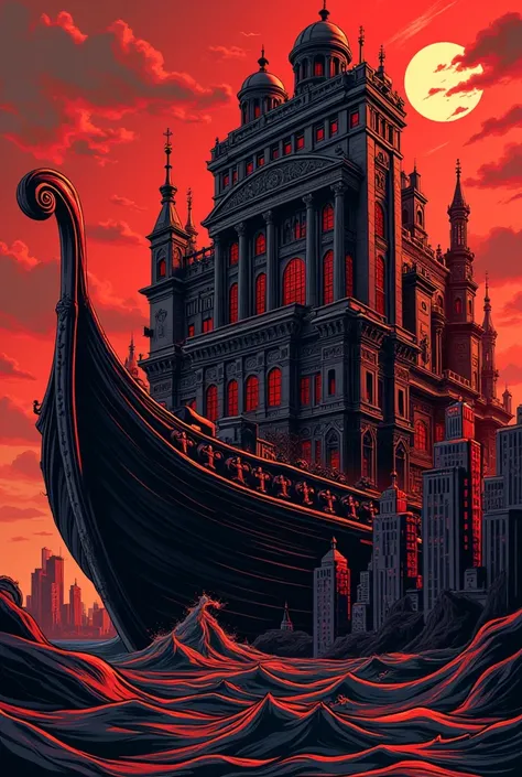 Picture of a bank in a fabulous way in red and black and the word bnkpirate