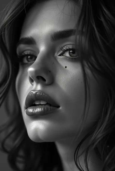 Ultra realistic Closeup, cracked lips,a black and white photo of a woman completely_nude, : : symmetrical face, fashion photography portrait, artgerm and patrick demarchelier, madison beer girl portrait, 5 0 0 px models, an elegant woman , elegant noir, fa...