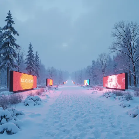 Draw LED screens in winter