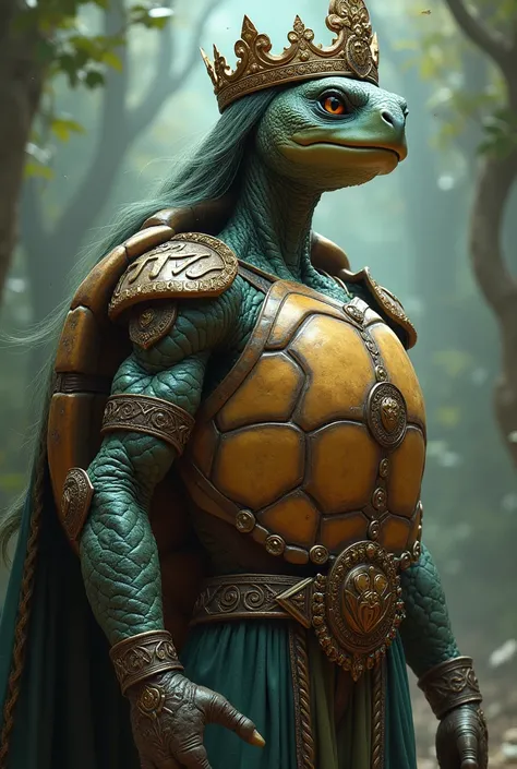  A female warrior queen turtle with a crown is very elegant, beautiful and cute, Do I need to have BRZ1 written on her shell !