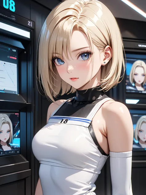 ( cute), ( Android １８Number), masterpiece:1.5, masterpiece, highest quality, UHD, retina, masterpiece, accurate anatomy, super detailed, high quality, best quality, 8k