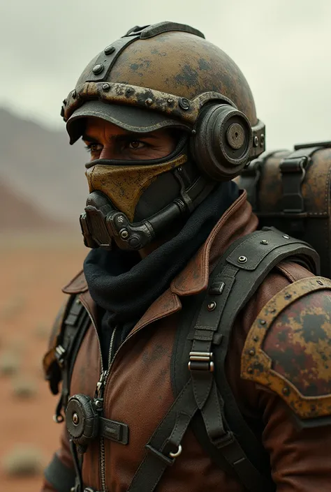 I would like a Fallout New Vegas themed character who is accompanied by his face has to be covered with a helmet 